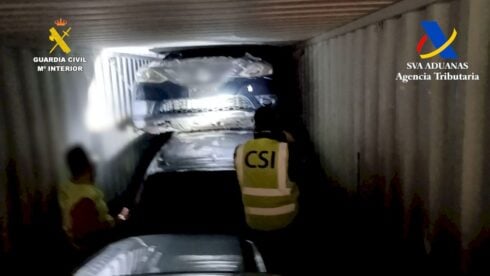 Police intercept cache of stolen American cars and vans during checks at port in Spain