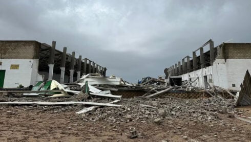 Storm Nuria 'tornado' tears off warehouse roof- killing three farm workers in Spain's Sevilla