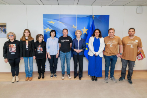 EU chief Von der Leyen meets with Valencia flood victim families in Brussels